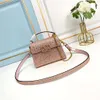 Bolsa de mini -corrente embutida de diamante Bolsa, fivela magnética de bronze ombro único versátil crossbody Small Square