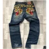 Heren jeans heren American High Street print taille oversized mannen