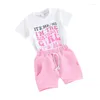 Одежда наборы 2pcs малыш малышка для мальчика для девочки на день рождения на костюм для футболки с коротким рукава
