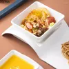 Tallrikar Vit keramisk middagsplatta mellanmål Platter dessert skålbrickor sushi dim sum maträtt och ställ in kryddskålar