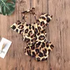 Endelar 2023 Summer Baby Swimsuit Girls Bikini Strap Pleated Leopard Pattern Swimsuit Childrens Swimsuit 1-5Y Q240418