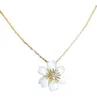 Designer Brand Van Flower Necklace 925 Sterling Silver Plated 18K Gold White Fritillaria sunflower six petal pendant female clavicle chain