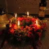 Декоративные цветы Рождественский венок венки подвесной кольцо красные ягоды декор свече