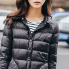 T-Shirt Woman Winter Padded Warm Coat Ultra Light Duck Down Jacket Long Female Overcoat Slim Solid Jackets Winter Coat Portable Parkas