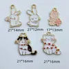 10pcs Charme en alliage dessin animé Anime Cat Rabbit Charmes