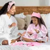 6810 set Birthday Princess Robes Spa Party Party Robe For Girls Kids Favors Kimono Satin Pink Sleepover 240407