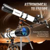 Télescope astronomique professionnel 90 mm Aperture 800 mm pour les débutants et les enfants - Télescope réfractant portable avec trépied en acier inoxydable inclus