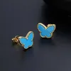 Toppdesignerörhängen Vancancleff High Version S925 Silverörhängen Rose Guldörhängen Naturlig vit Fritillaria Butterfly örhängen Blue Agate örhängen