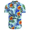 Camisas casuais masculinas camisa havaiana camisa de mangas curtas de mangas curtas moda moda top de grandes dimensões para venda com flores