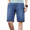 Short masculin Denim d'été à jambes droites avec bouton poches à fermeture éclair pantalon de couleur solide à jambe droite pour streetwear