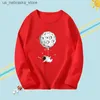 T-Shirts Cartoon Astronot ve Moon Boy Sonbahar En İyi Eğlence Uzun Kollu Tişört Çocuk T-Shirt Pamuk Çocuk Giyim Q240418