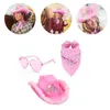 Berets Bridal Shower Costume Hat Kerchief Heart Sunglasses Female Roleplay Accessories F3MD