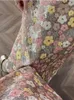 Rokken roze bloem pailletten rok hoge taille rug split lange elegante Koreaanse mode 2024 lente/zomer in vrouwenkleding
