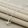 Pendants Chuangcheng 925 Sterling Silver Starfish Pendant Collier Chain pour femmes Bijoux de fiançailles de mariage