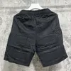 Men's Shorts 2024 Summer Casual Drawstring Apricot Black Needles Men Women Butterfly Embroidery Button Pocket AWGE Breeches