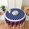 Table doek pailletten tafelkleed 90x156 4 juli ronde 60 inch patriottische herdenkingsdag Amerikaanse vlag blauw