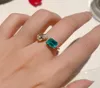 Charm Emerald DiMaond Promise Ring 925 Sterling Silver Engagement Bands de mariage Rings For Women Bridal Jewelry Gift9472817