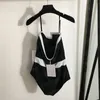 Designer Badge Women Swimsuit Bathing Suit Black White Sparcing Badkläder Push Up Padded Baddräkt