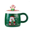 Mugs Creative Santa Claus Elk Figurines Cup Couples Ceramic Christmas Lid Design Office Home Milk Coffee Xmas Gift