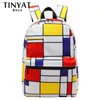 Rucksack Tinyat Buntes quadratischer Frauen-Rucksäcke Teenage Girls'students 'Schoolbag Multipocket Travel