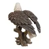 Garden Decorations Bald Eagle On Stump With Wings Out Statue For Animal Sculpture Ornaments Figurine Lawn Patio Decor Housewarming Gifts