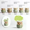 5Pcs/Set Ceramic Owl Shape Garden Flower Pot Desk Plant Pot Creative Design Succulent Planter Pot Home Garden Decoration outdoor 240410