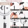 Ciągłe oświetlenie LED Selfie Ring Light 3 Tryby ściemnialna lampa fotograficzna z 50 cm statywnym zdalnym sterowaniem dla tiktok wideo na żywo makijaż wypełnij światło Y240418