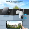 Solar Security Cameras Wireless Outdoor 3MP 2K FHD Outdoor Camera Wireless 24GW WiFi 35 5View Pan Tilt Security Cameras With AI Motion Detection Siren Tway Audio