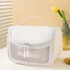 Storage Bags Korean Transparent Makeup Bag Scrub Wash PU Flip Bath PVC Translucent Portable Female Organizer