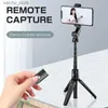 Selfie monopodes pliable sans fil à distance de selfie selfie trépied trépied aluminium 1060 mm Stick selfie extensible pour Android et iOS Y240418