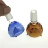 Bol en verre gyroscope fileté coloré avec 14 mm mâle blanc vert bleu brun épais pyrex verre fumer d'eau bols de bong