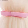 Girl's Dresses Girls pleated princess dress toddler baby wedding party ball dress childrens evening dress bridesmaid tulle 1st birthday pink dress Q240418