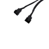 2024 PIN 3/4 PMW do podwójnego wentylatora y rozdzielacz czarny rękaw do przedłużenia kabla zasilacza chłodnica przedłużenie płyty głównej adapter zasilający rozdzielacz - dla PWM