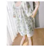 Dresses Summer Fashion Maternity Floral Shirts Short Sleeve Square Collar Loose Pregnant Woman Clothes High Waist Pregnancy Blouses Tops