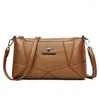 حقيبة 2024 مصمم العلامة التجارية Schouder Crossbody Tassen Voor Vrouwen Vrouwelijke Lederen Messenger Handtassen Hoge Kwaliteit