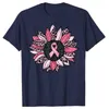 Frauen T-Shirts Sonnenblumen rosa Brustkrebsbewusstsein Frauen Krieger T-Shirt Grafisches T-Shirt für