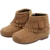 Laarzen 2024 Wintermeisjes Ankle Fashion Kids Warm Fringe Cotton Princess Sweet Children Girl Shoes 3 Colors Aelnn608