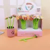 Simulation Rose Flower Artificial Pens Writing Neutral Gel Pen Ink Smoothly Signing Dancing