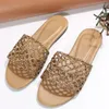 Hausschuhe Frauen weben Sewing Ladies Casual Beach Schuhe Frau Komfort Flats weibliche Sommerschuhe plus Größe Frauenrutschen