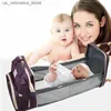 DIAPER Väskor stor kapacitet utomhus fashionabla fällbara babysängar högkvalitativ mamma väska uppgraderad för solbad moderskap och babyväskor Q240418