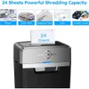 Bonsen Heavy Duty Paper Shredder - 24 vel cross -cut shredder, 40 minuten continu looptijd, commerciële graad shredder voor kantoor, 9 gallon grote mand, 55 db super stil