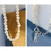 Chaines en gros 5-6,5 mm Small Baroque Pearls Choker 925 Collier de perles en argent sterling