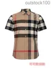 Fashion Luxury Buurberlyes Clothes for Women Men New Classic Large Plaid Patchwork Short Sleeved Shirt for Mens Casual Plaid Top for with Brand Original Logo