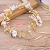 Coix de cheveux Bridal Hairband Imitated Pearl Headress Fleur Couronne de fleur Bride Garland Head Hoop Wedding Bandbands Femmes Bijoux