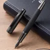 LT Hongdian 6013 Black Metal Fountain Penna Black Mens Business EF/ F/ Curved Pen Rotating Cap Office Ink Penna 240417