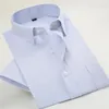 Męskie koszule Przyjazd moda odzież Solidny kolor Twill Business Formal Dress Work Ubrania dla mężczyzn