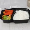 Take Out Containers 20pcs Bento Box Meal Prep Container Disposable 2-Compartment Food Storage Microwave Safe Lunch Boxes