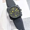 Bell and Ross Designer Men Mase Sports Wrist Watches Automatyczne mechaniczne zegarek na rękę Wysokiej jakości luksusowa marka chronograph zegar zegar ze stali nierdzewnej Mens WA