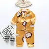 Toddler Girls Silk Satin Pajamas Sets Cartoon Kids Boys Pyjamas Baby Sleepwear Signice Girl Home Home Wear Clothes Boy Loungewear 240410