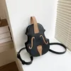 Bolsas de ombro Violino criativo fêmea Bag de couro PU Pequenas mochilas para mulheres Design de luxo fios de tópicos de moda